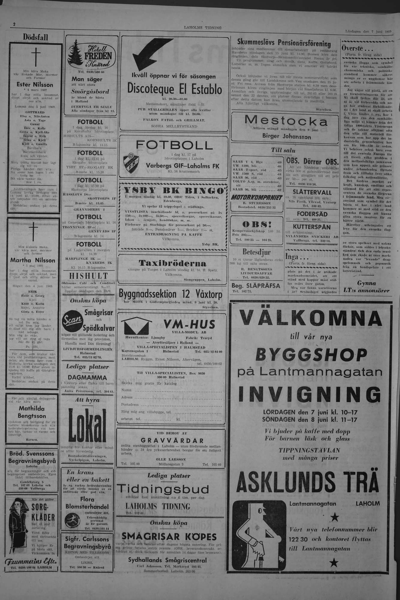 Laholms Tidning Lördag 7 juni 1969, sida 2