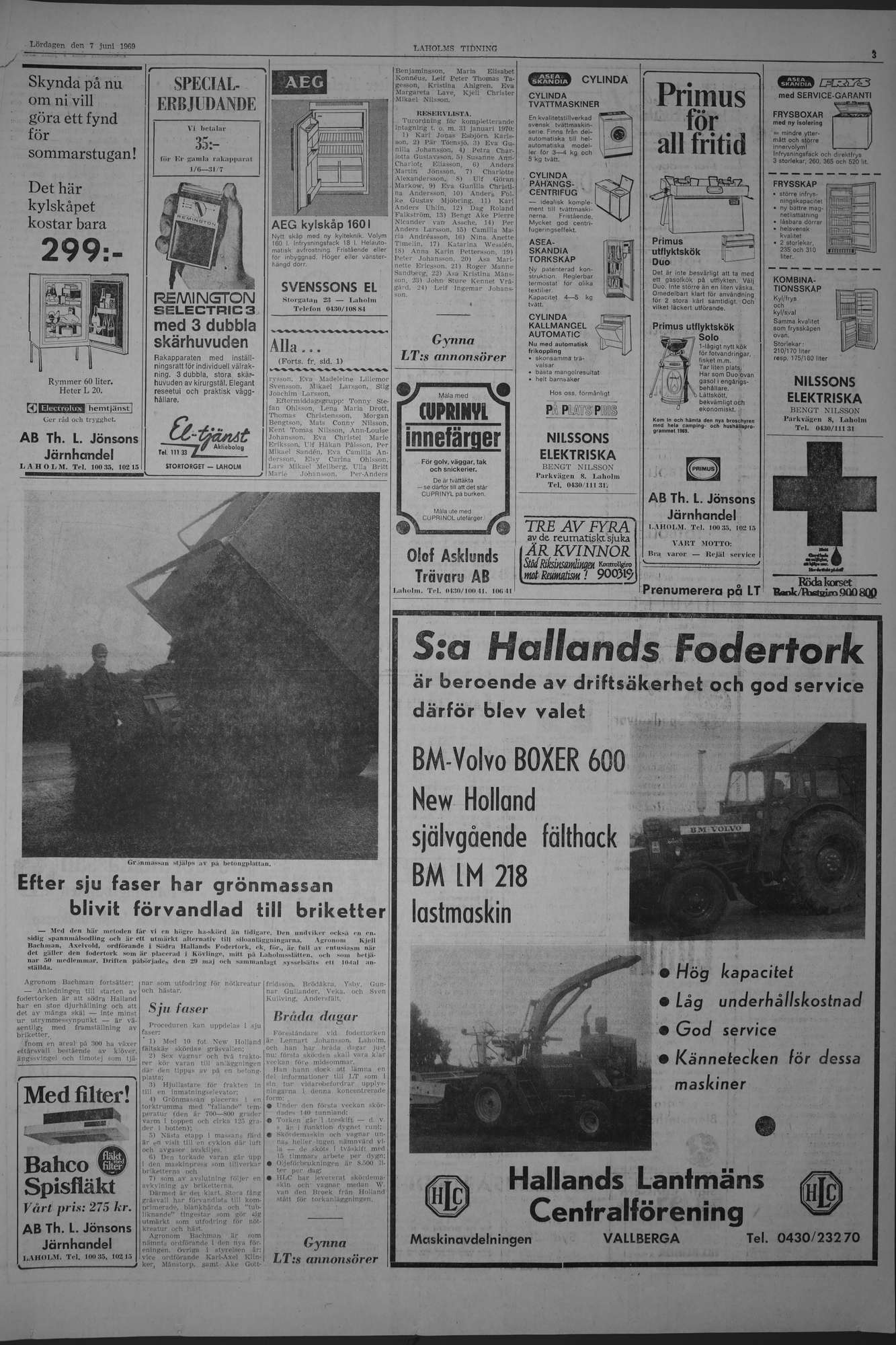 Laholms Tidning Lördag 7 juni 1969, sida 3