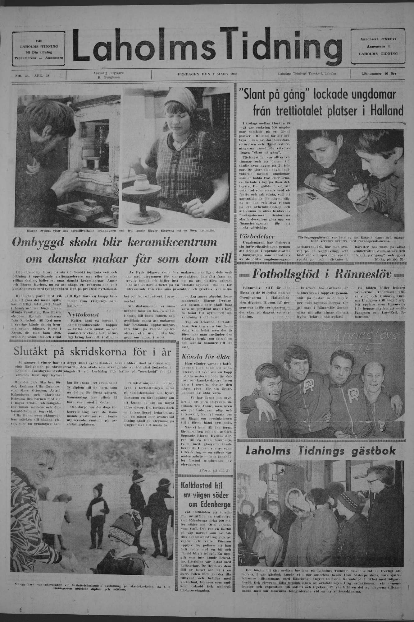 Laholms Tidning Fredag 7 mars 1969, sida 1