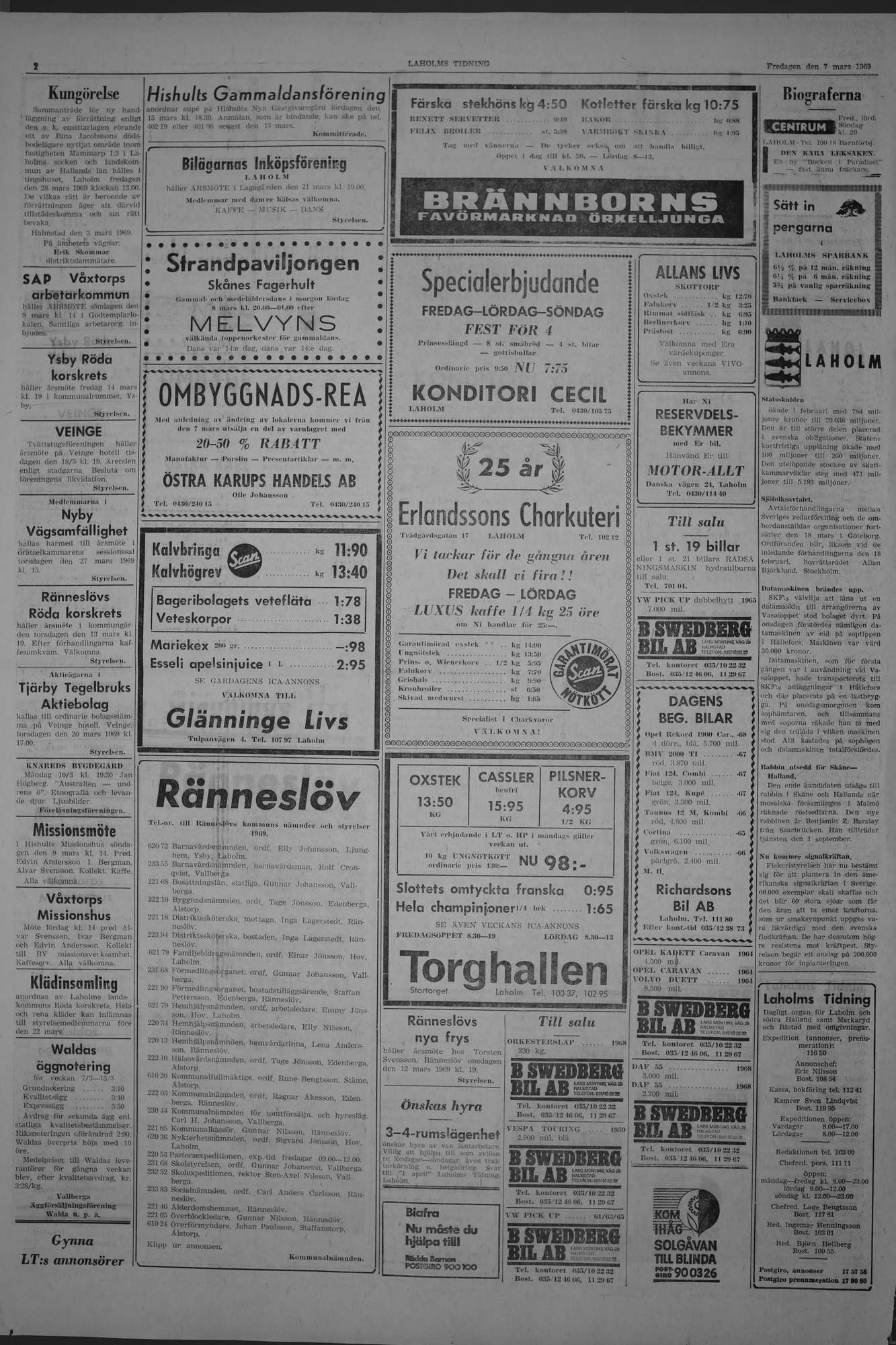 Laholms Tidning Fredag 7 mars 1969, sida 2