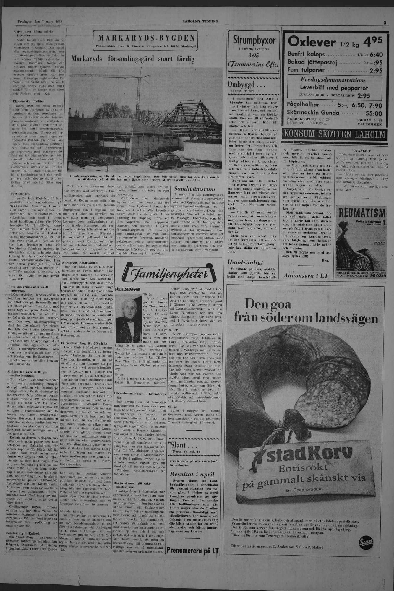 Laholms Tidning Fredag 7 mars 1969, sida 3