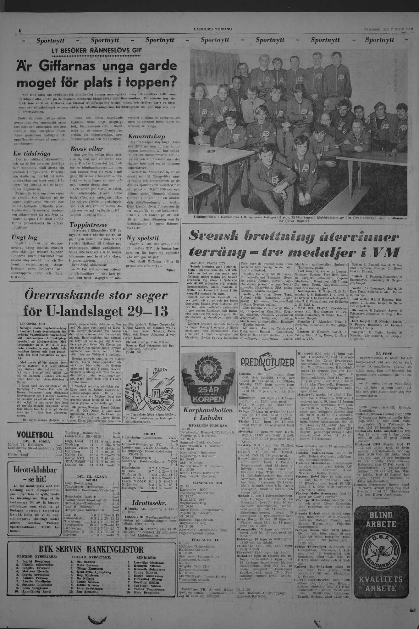 Laholms Tidning Fredag 7 mars 1969, sida 6