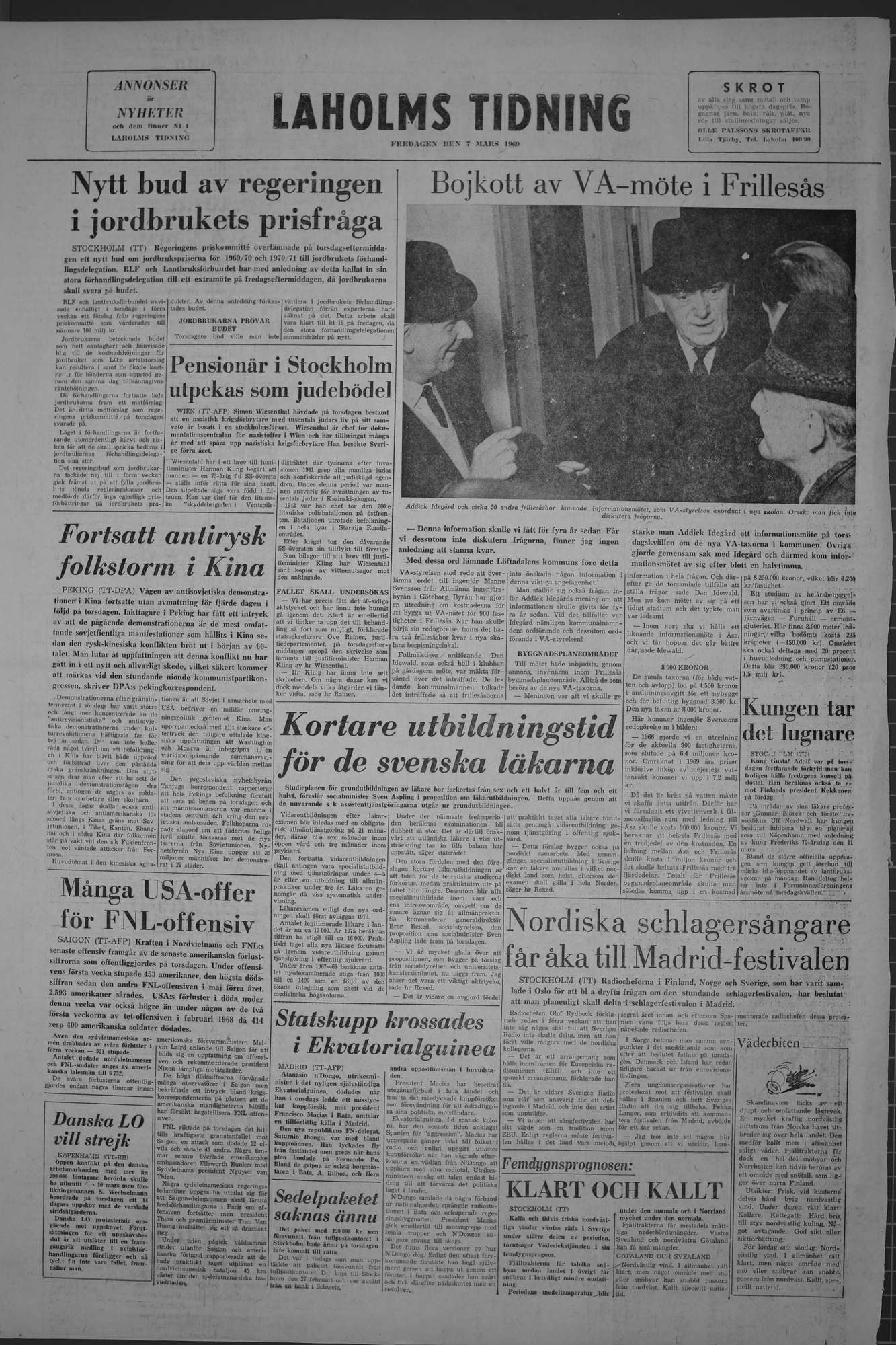 Laholms Tidning Fredag 7 mars 1969, sida 8