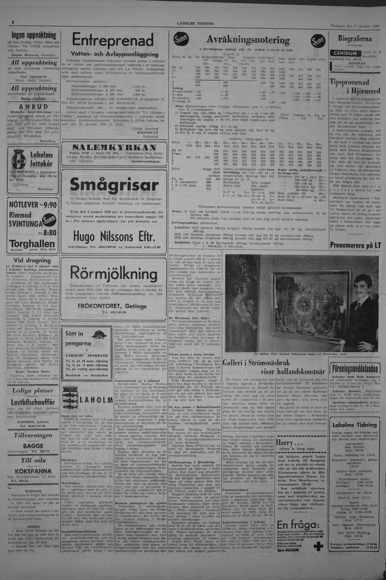 Laholms Tidning Tisdag 7 oktober 1969, sida 2