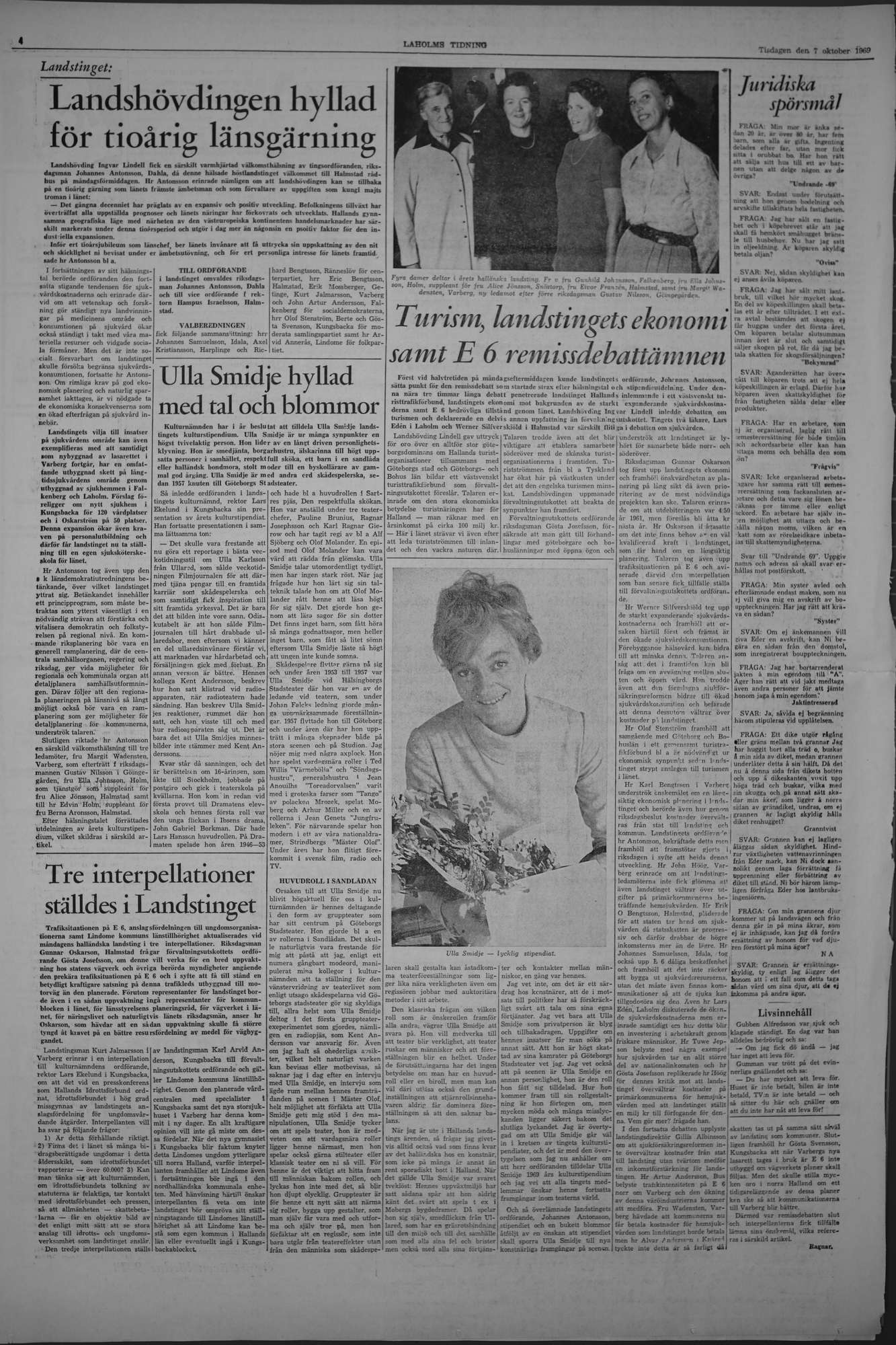 Laholms Tidning Tisdag 7 oktober 1969, sida 4