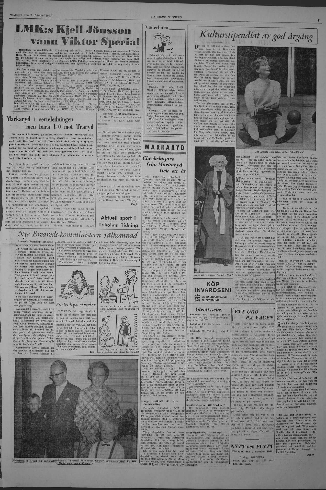 Laholms Tidning Tisdag 7 oktober 1969, sida 7