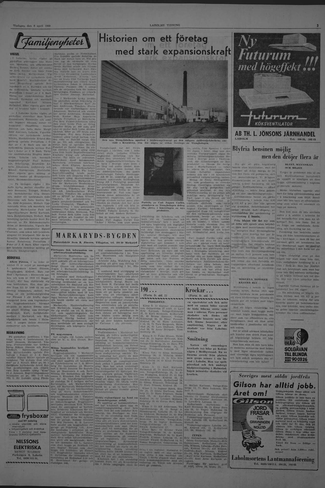 Laholms Tidning Tisdag 8 april 1969, sida 3