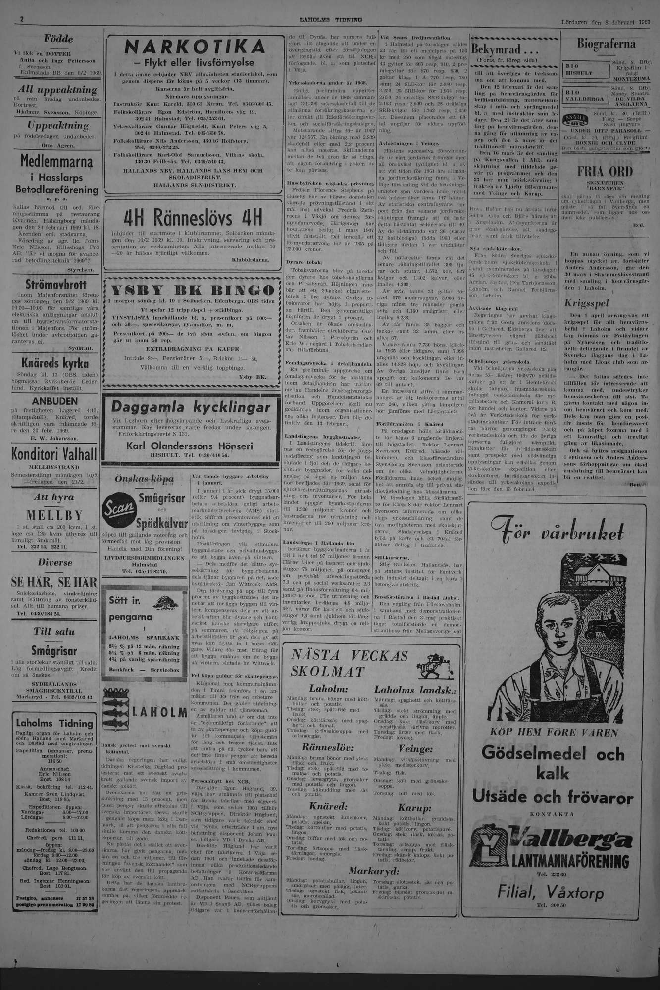 Laholms Tidning Lördag 8 februari 1969, sida 2