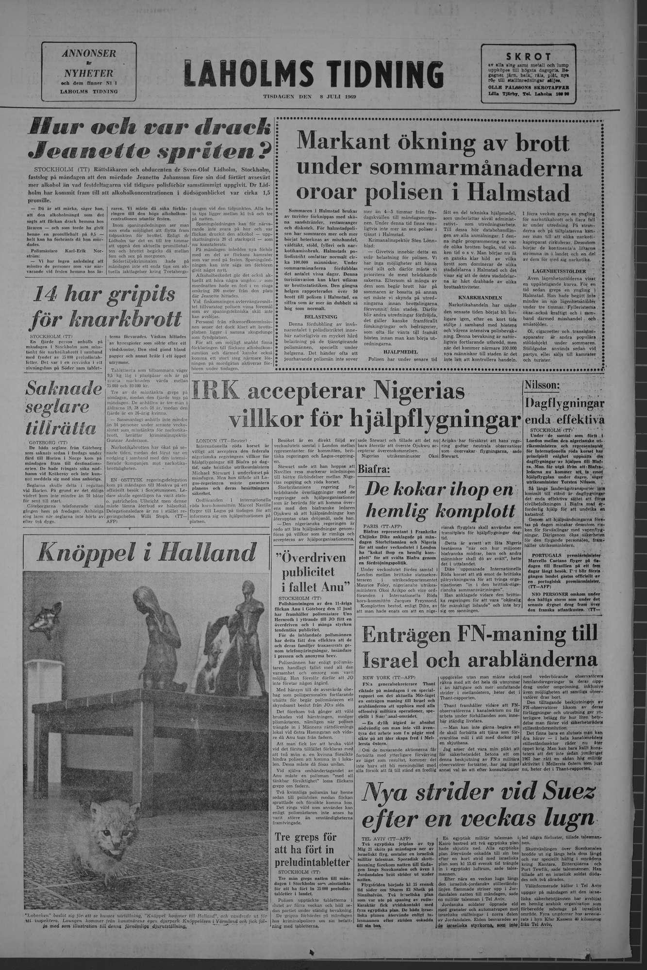 Laholms Tidning Tisdag 8 juli 1969, sida 8