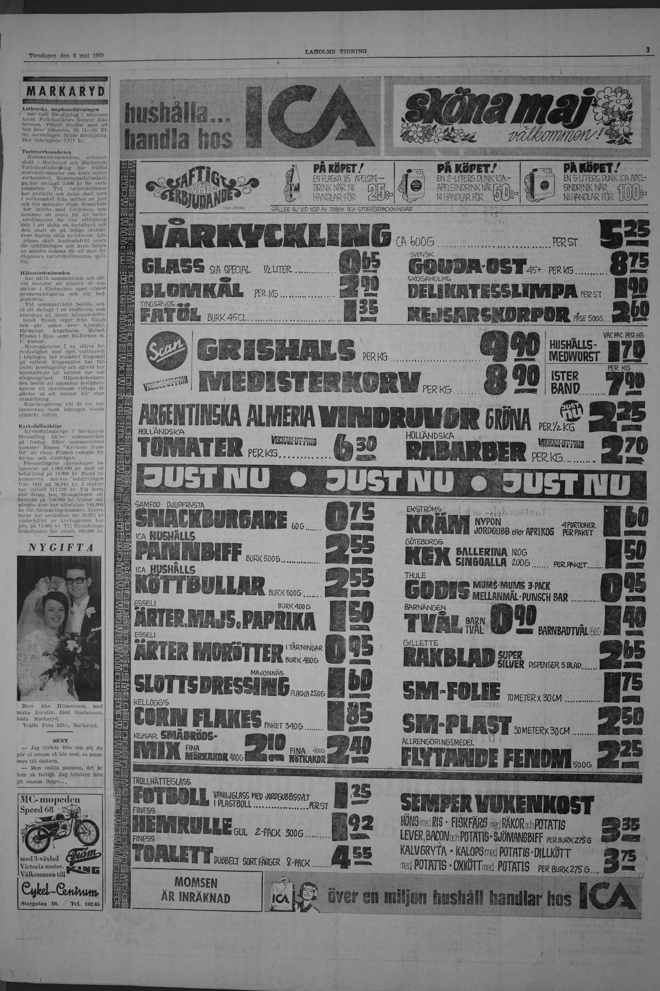 Laholms Tidning Torsdag 8 maj 1969, sida 3