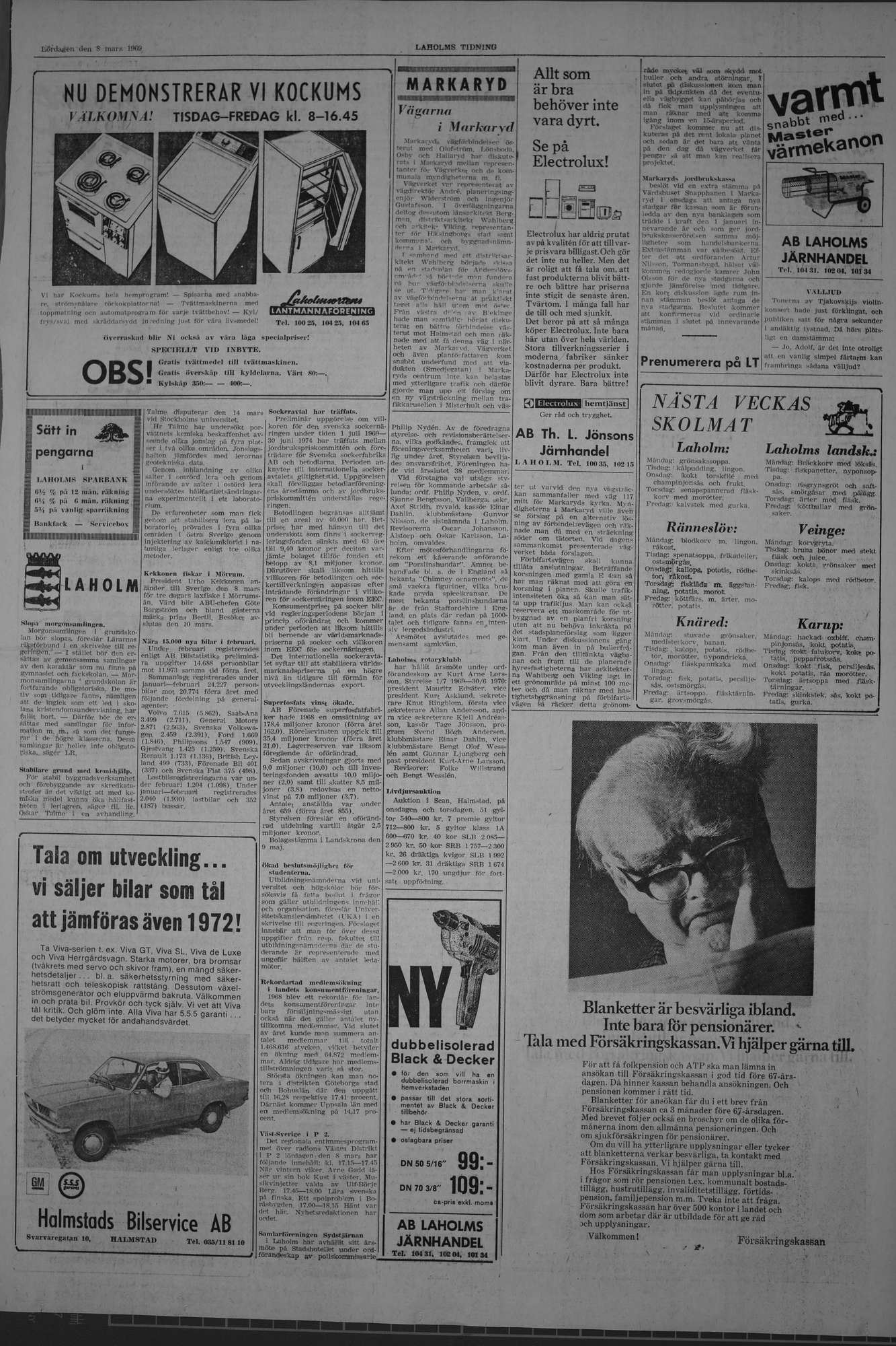 Laholms Tidning Lördag 8 mars 1969, sida 3