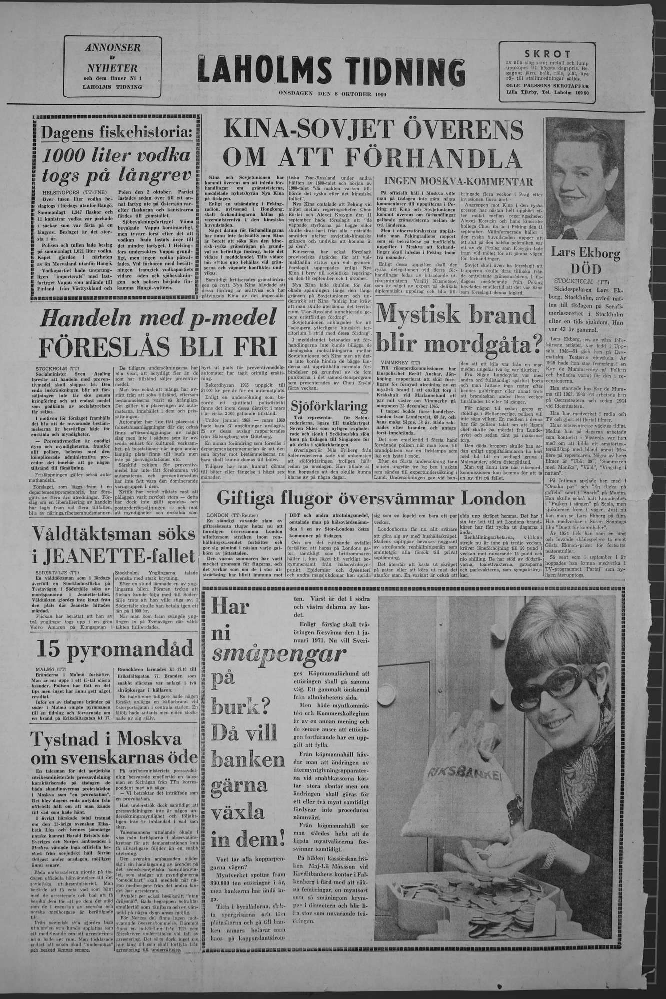 Laholms Tidning Onsdag 8 oktober 1969, sida 8