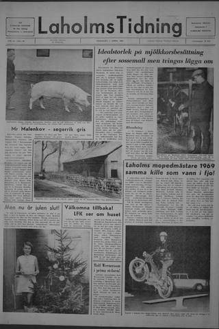 Förstasidan, Onsdag 9 april 1969