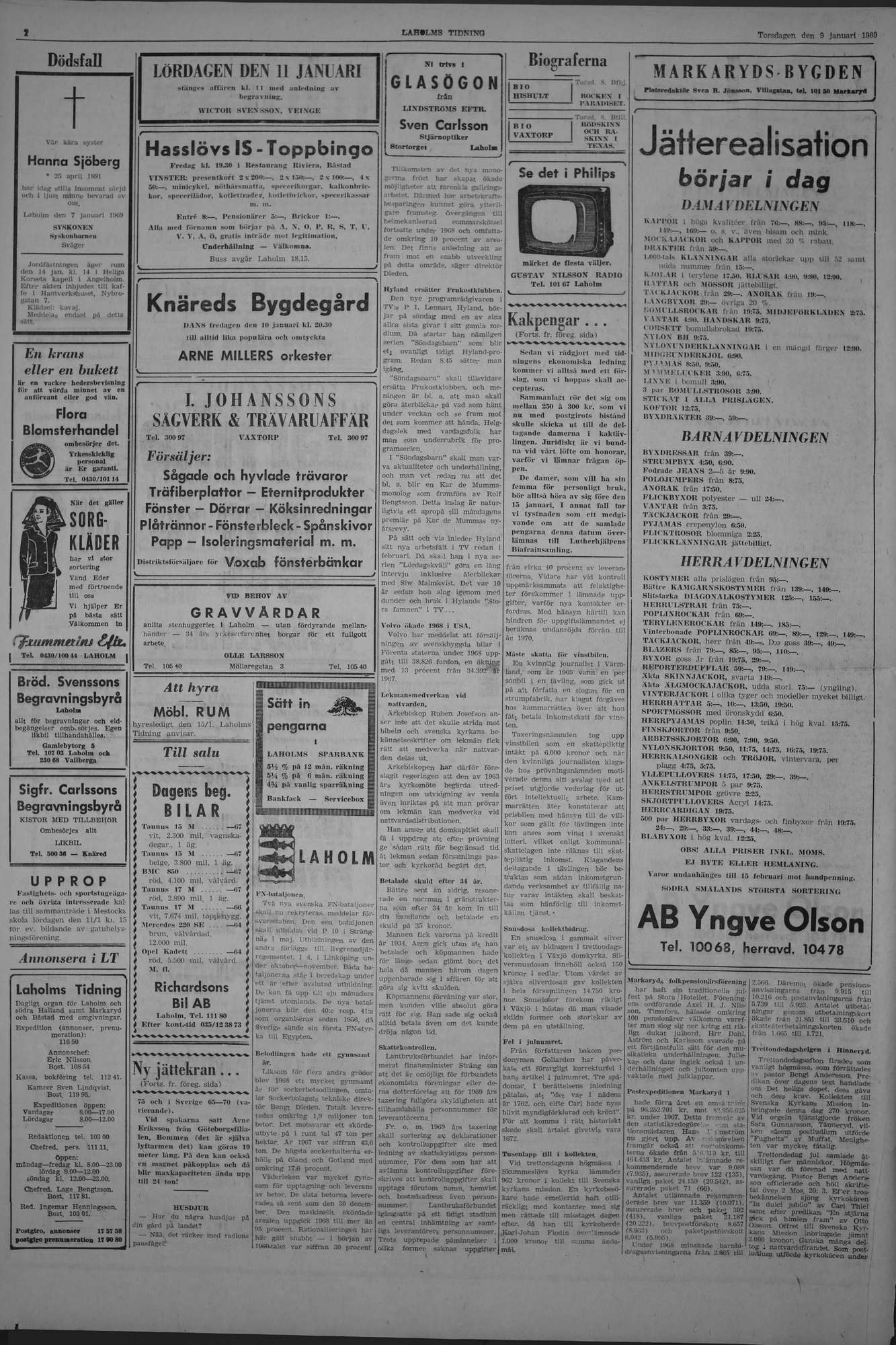 Laholms Tidning Torsdag 9 januari 1969, sida 2