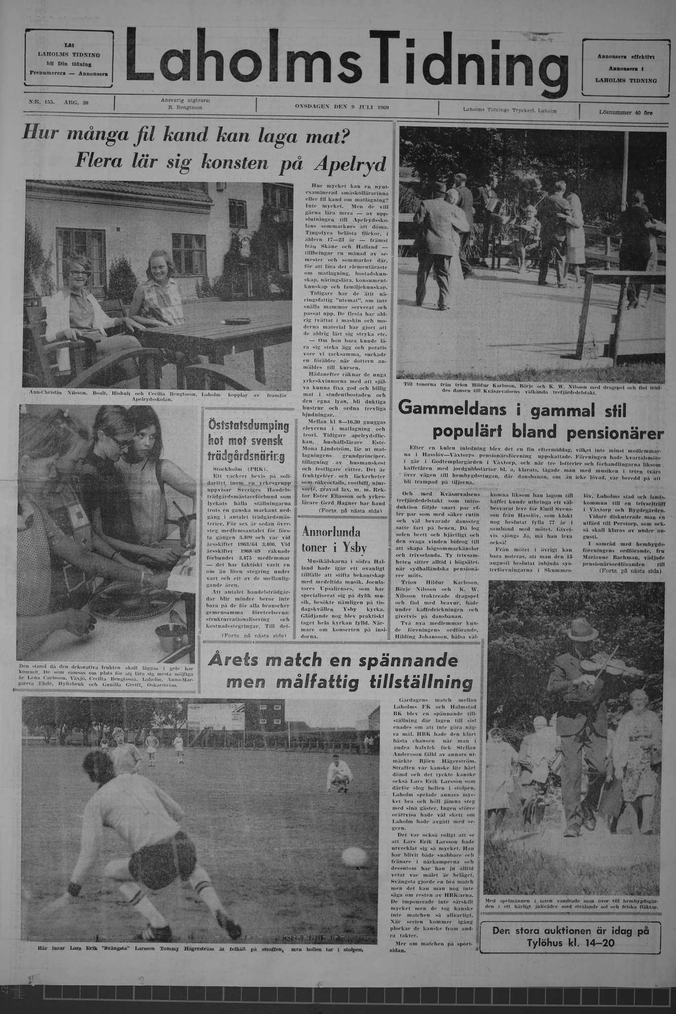 Laholms Tidning Onsdag 9 juli 1969, sida 1