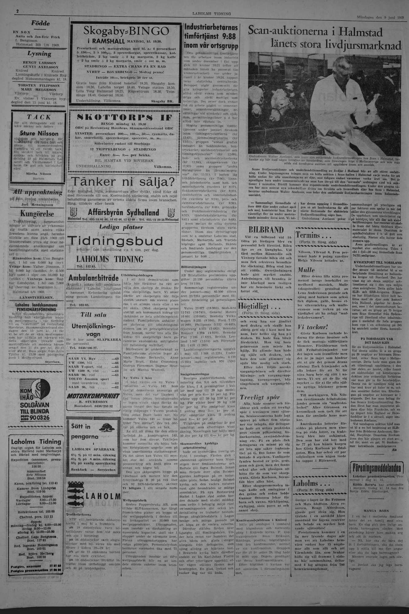Laholms Tidning Måndag 9 juni 1969, sida 2