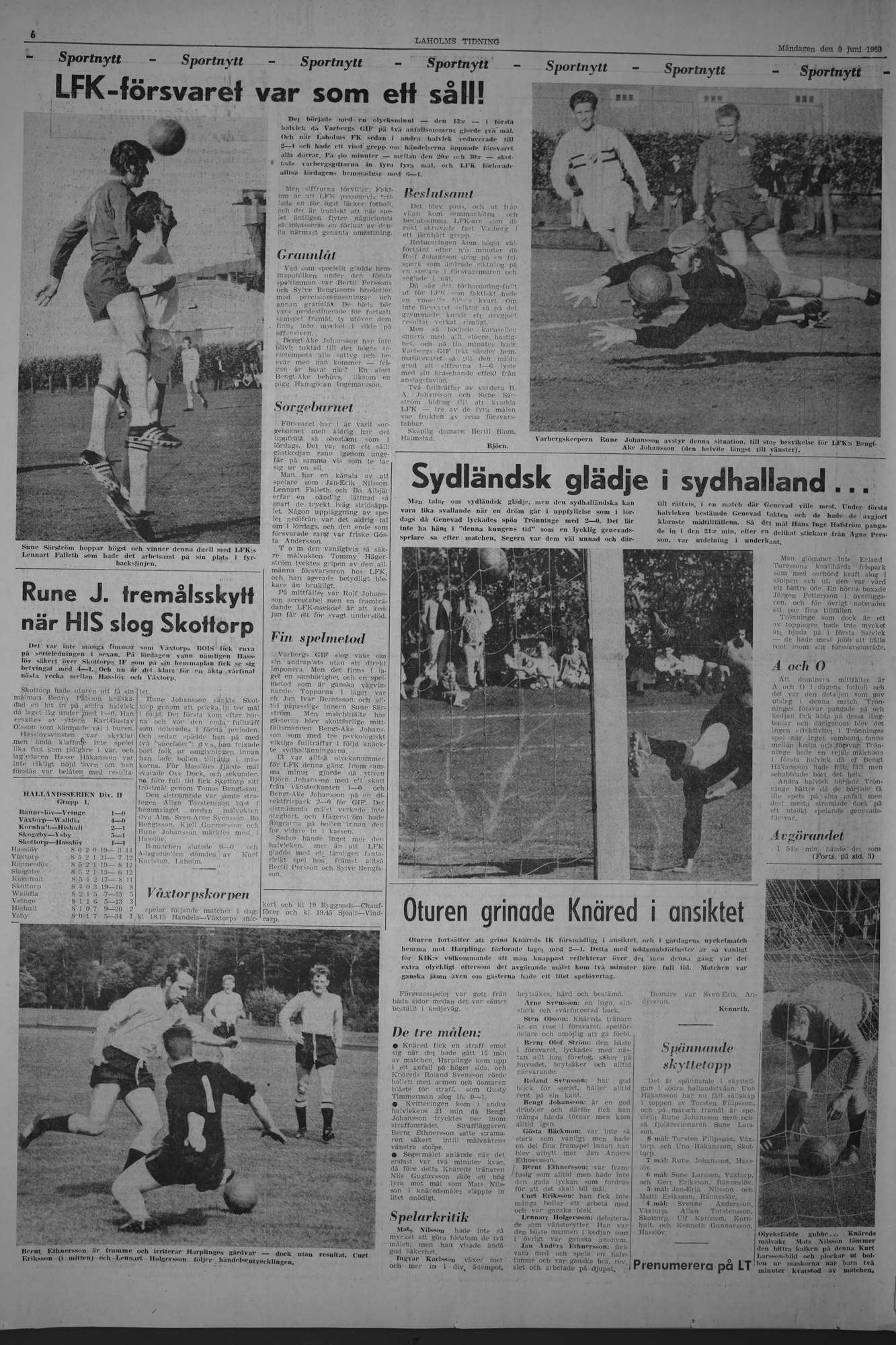 Laholms Tidning Måndag 9 juni 1969, sida 6