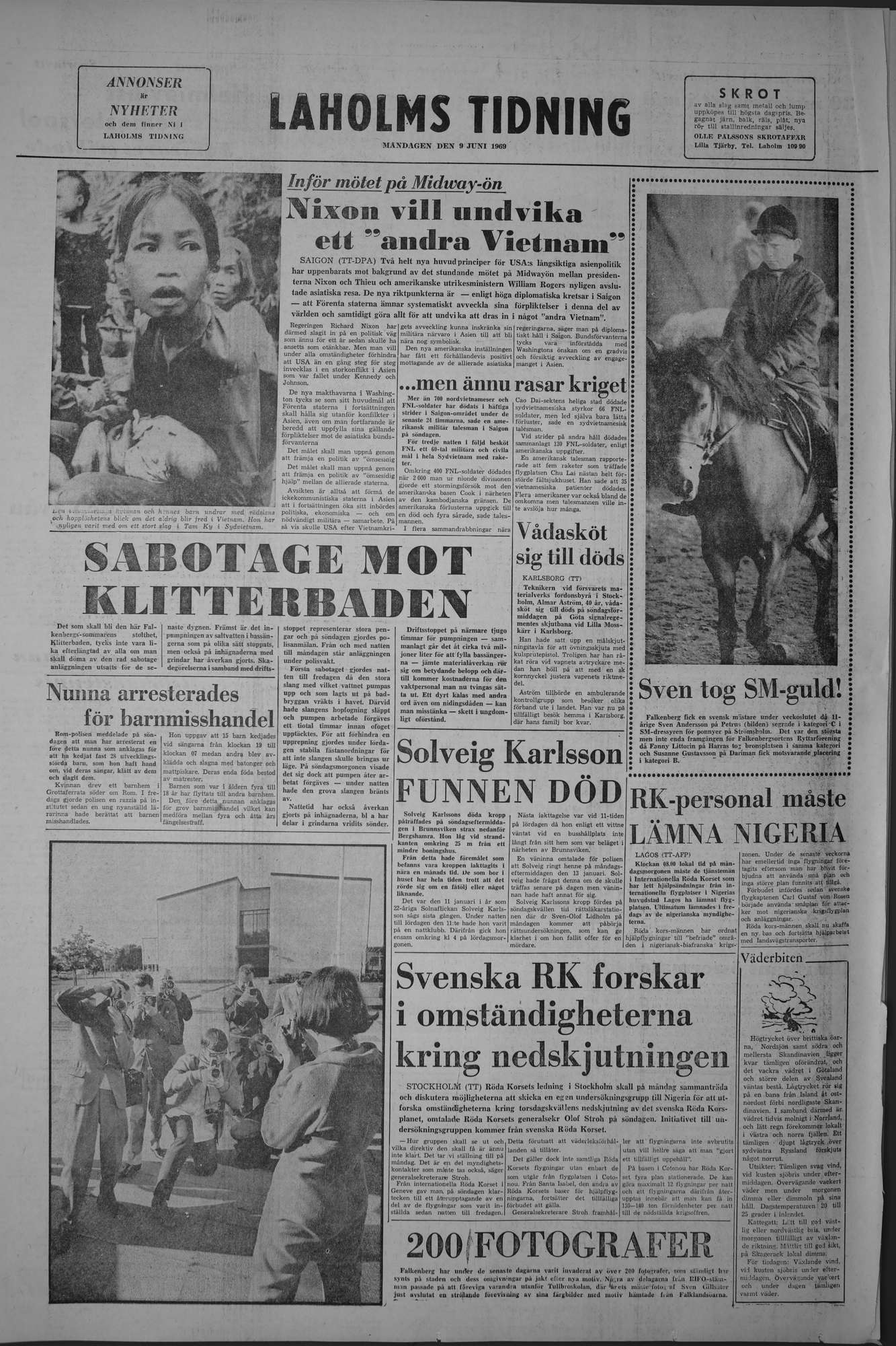 Laholms Tidning Måndag 9 juni 1969, sida 8