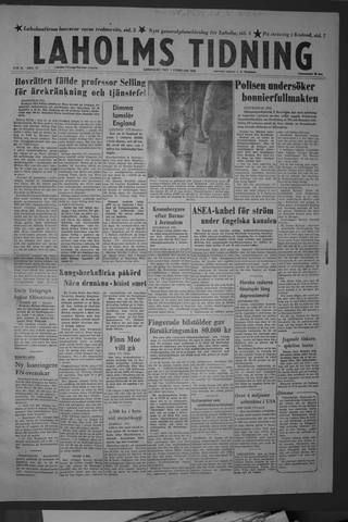 Förstasidan, Lördag 1 februari 1958