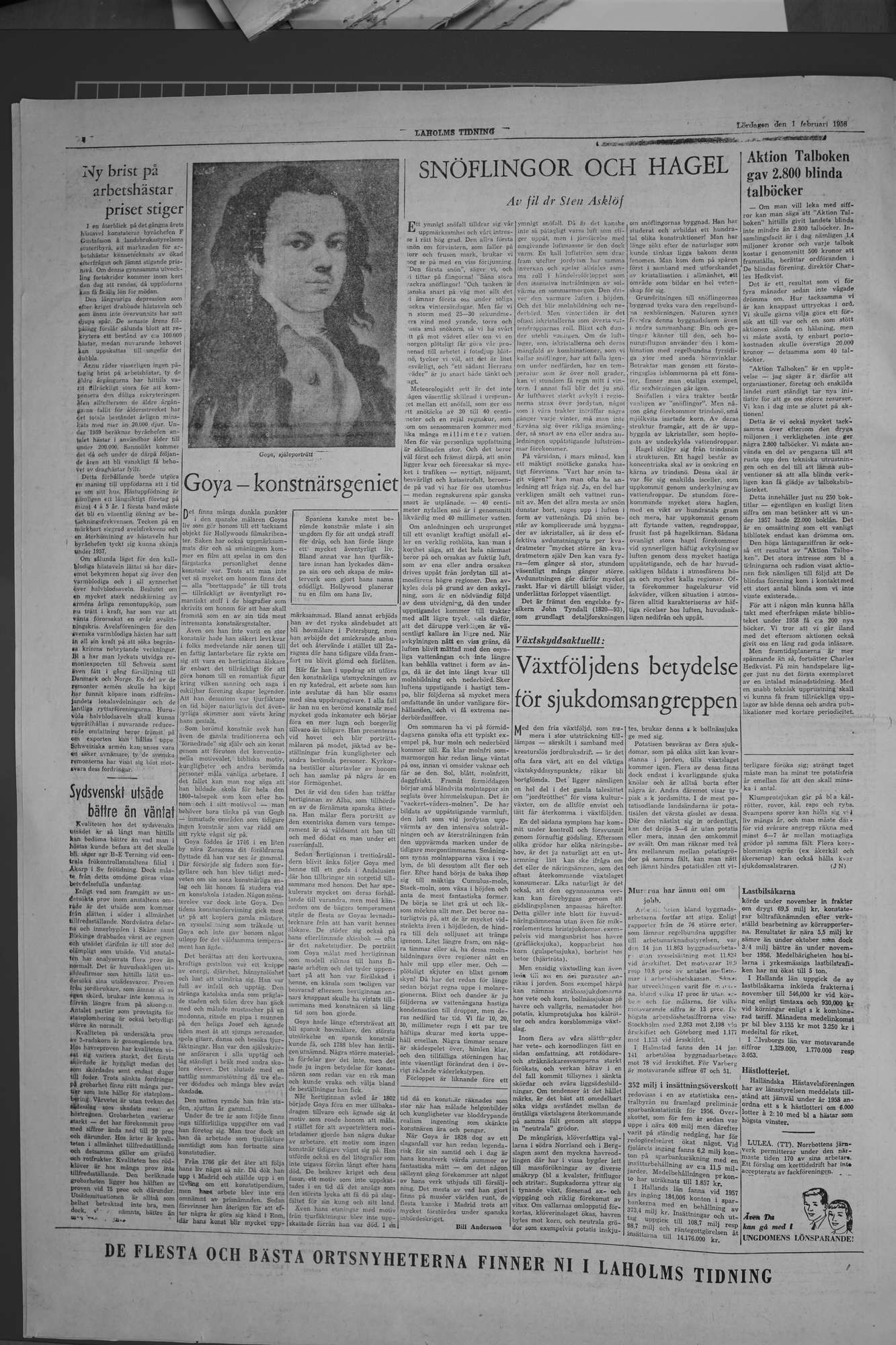 Laholms Tidning Lördag 1 februari 1958, sida 4