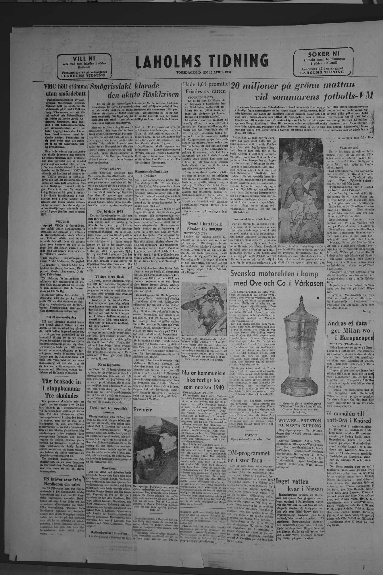 Laholms Tidning Torsdag 10 april 1958, sida 8