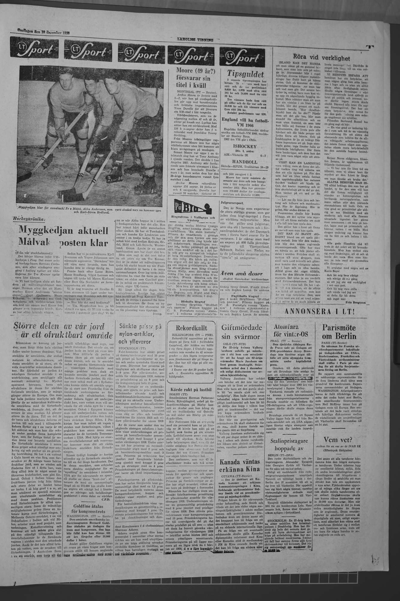 Laholms Tidning Onsdag 10 december 1958, sida 5