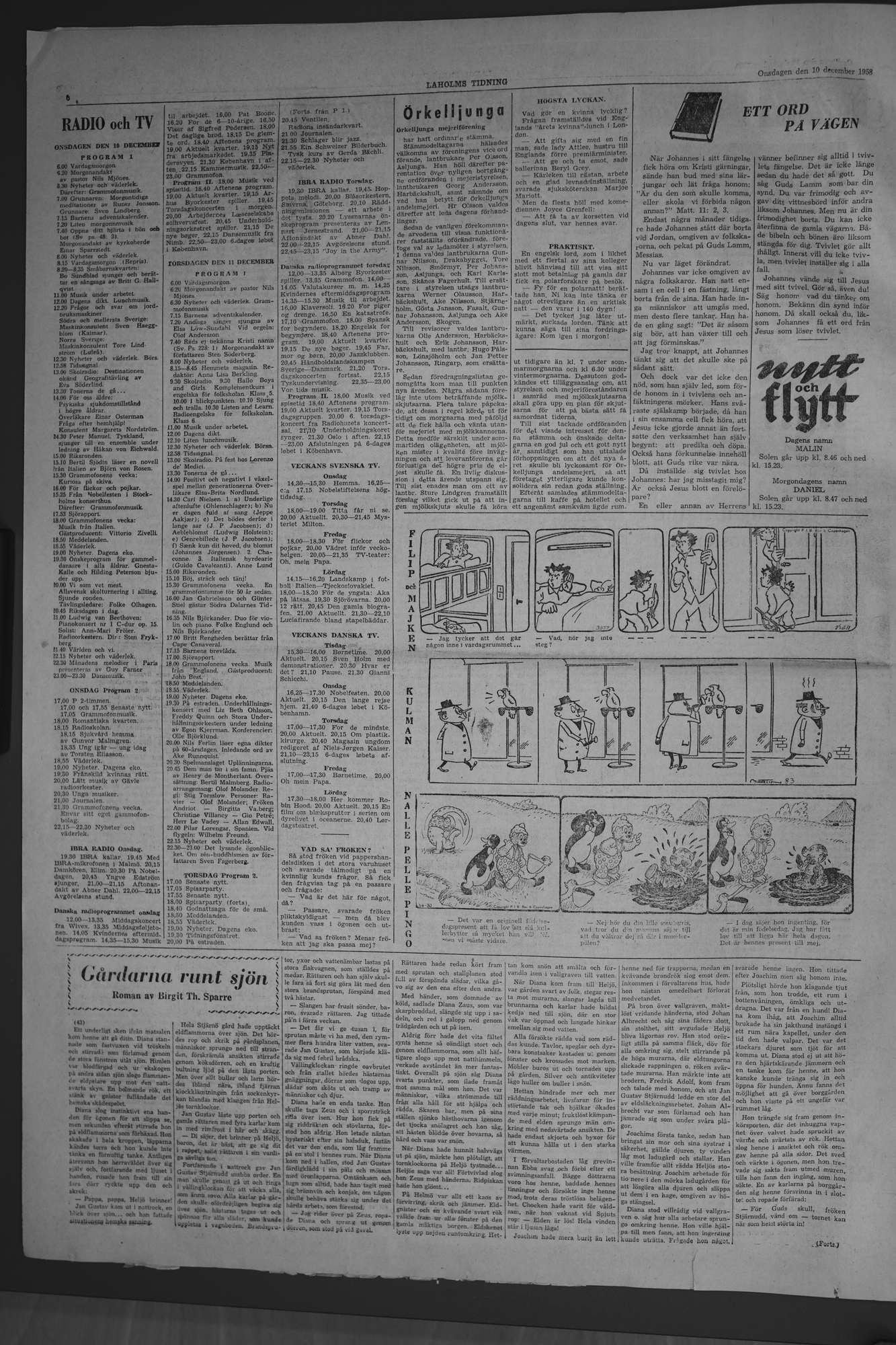 Laholms Tidning Onsdag 10 december 1958, sida 6
