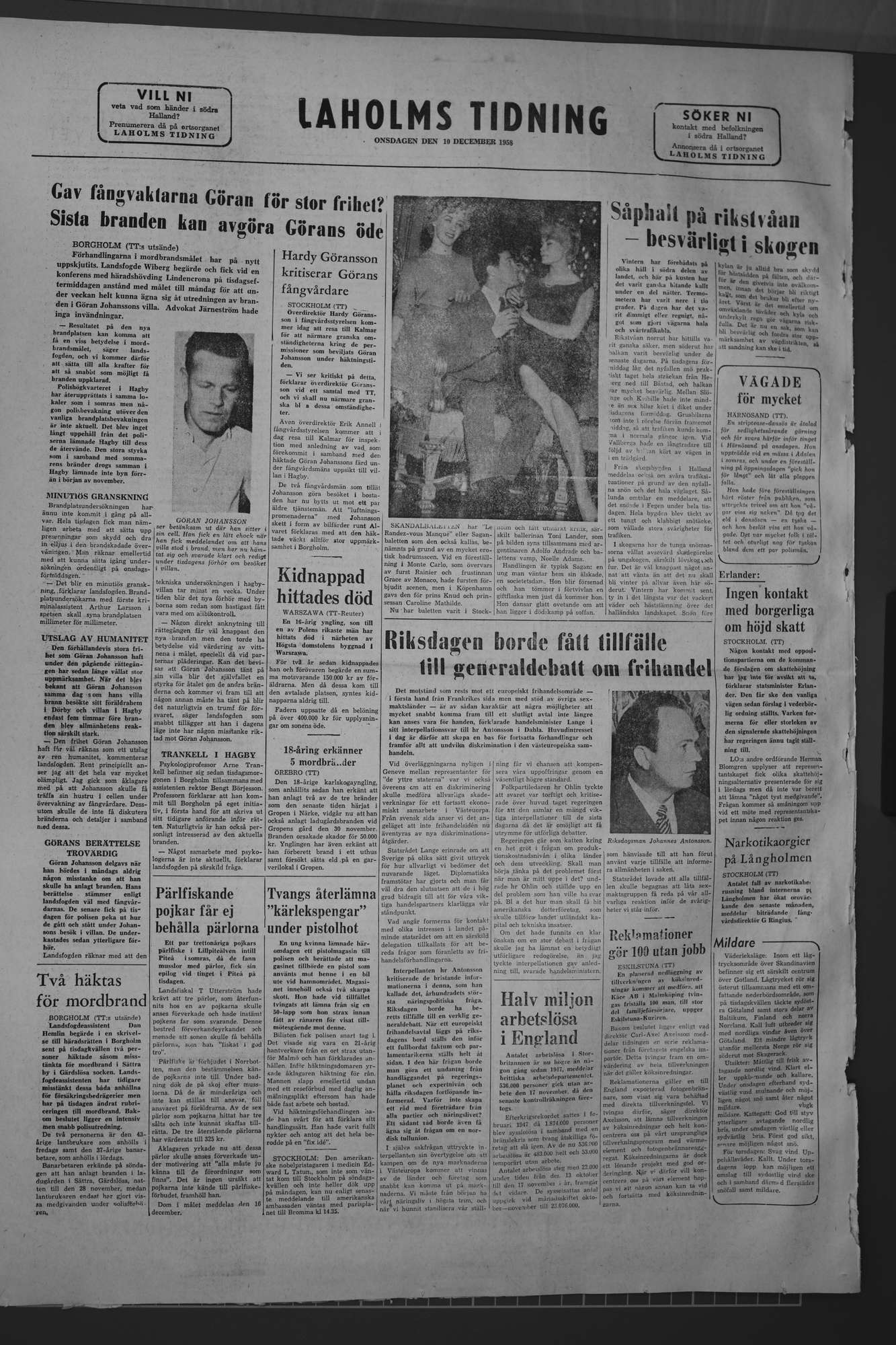 Laholms Tidning Onsdag 10 december 1958, sida 8