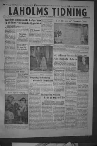 Förstasidan, Måndag 10 februari 1958