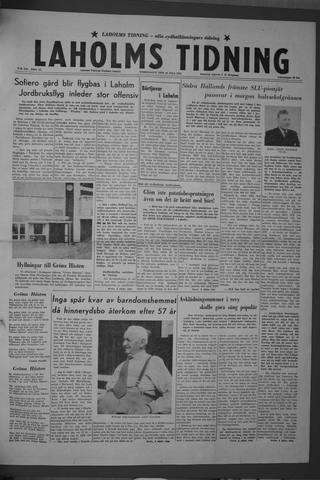 Förstasidan, Torsdag 10 juli 1958