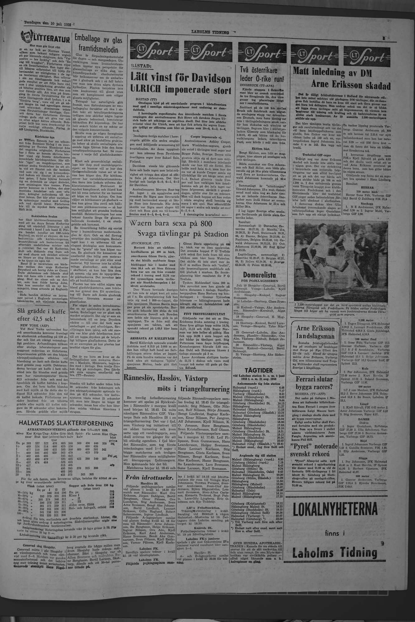 Laholms Tidning Torsdag 10 juli 1958, sida 5