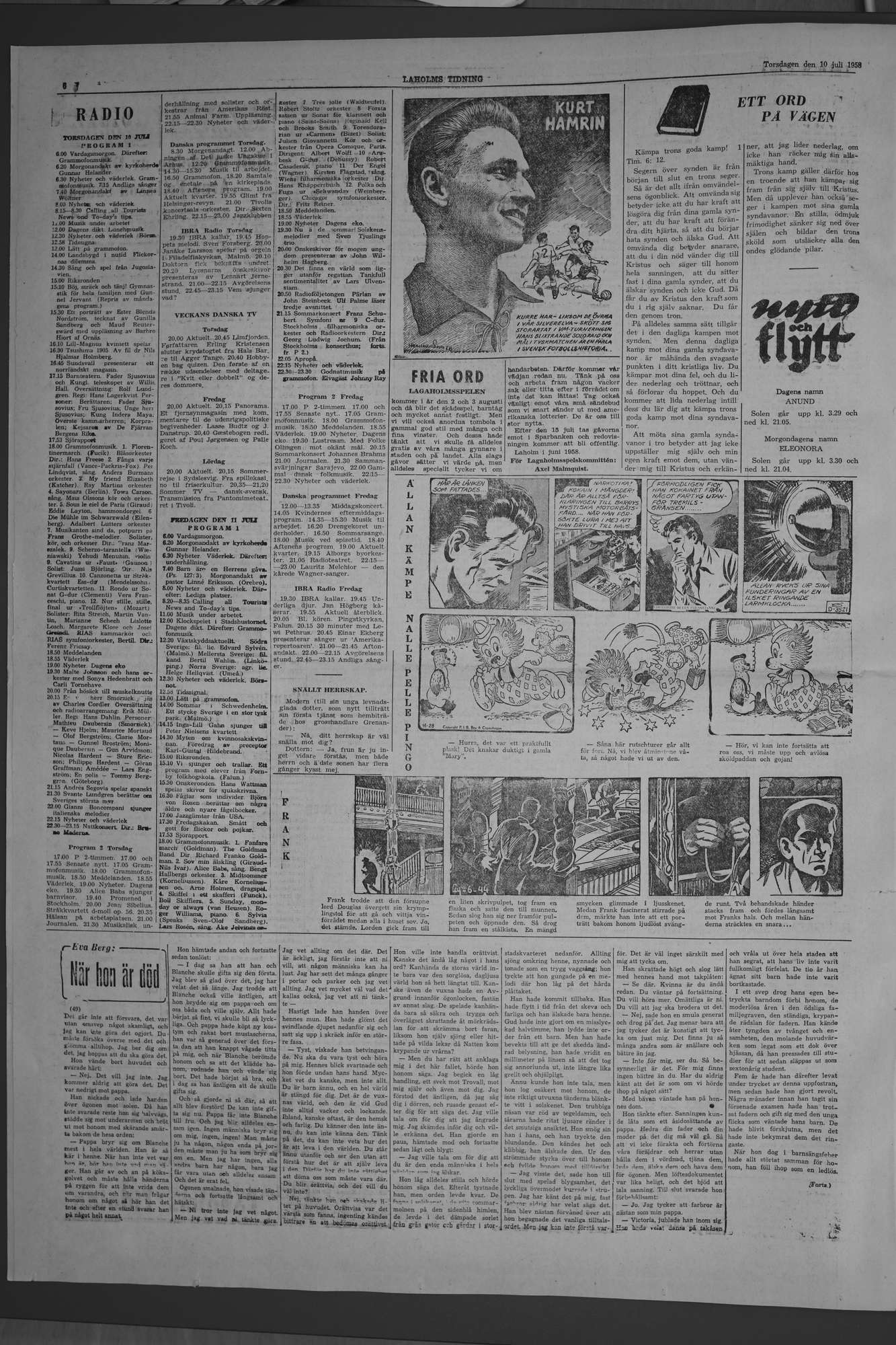 Laholms Tidning Torsdag 10 juli 1958, sida 6