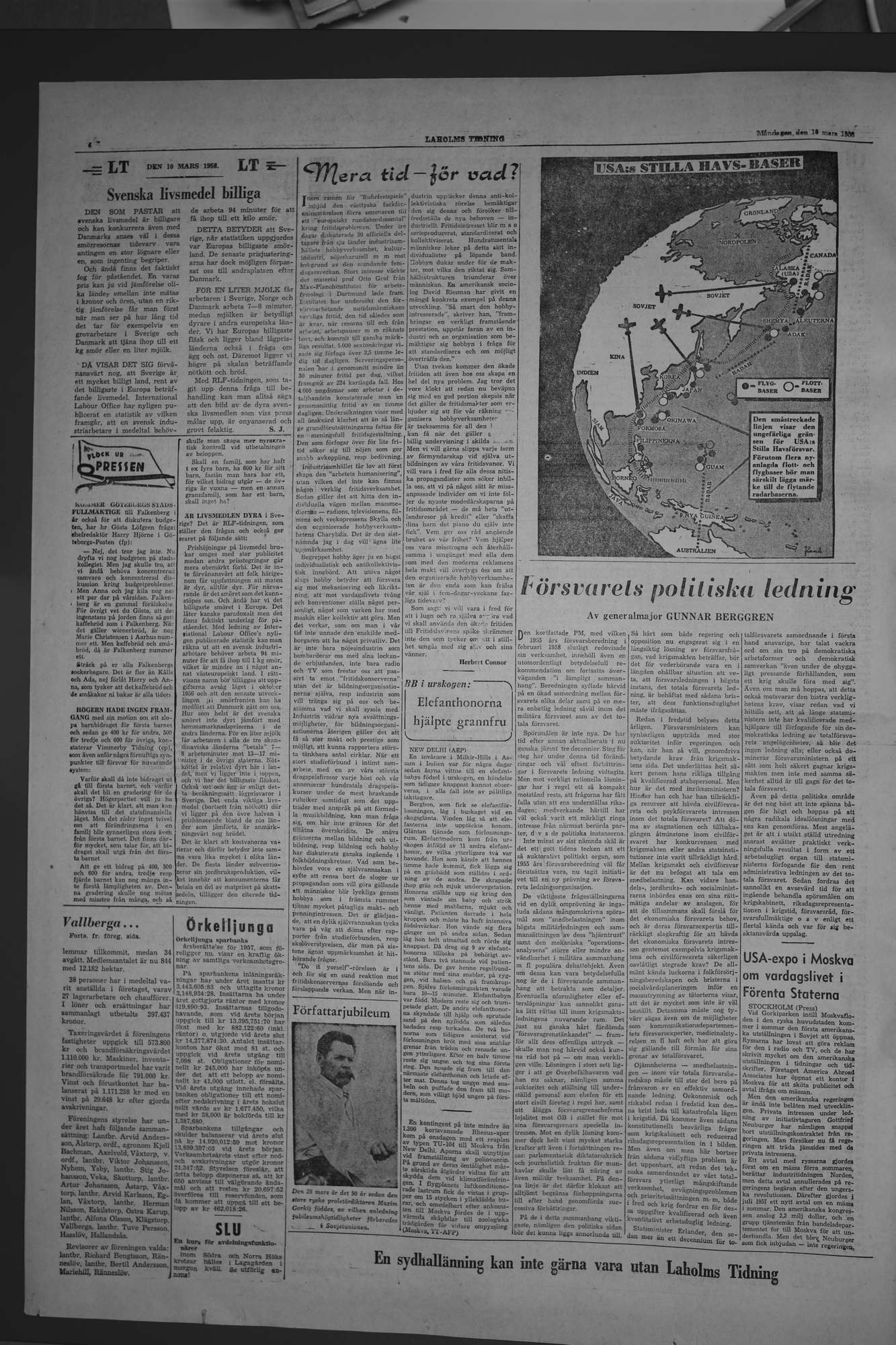 Laholms Tidning Måndag 10 mars 1958, sida 4