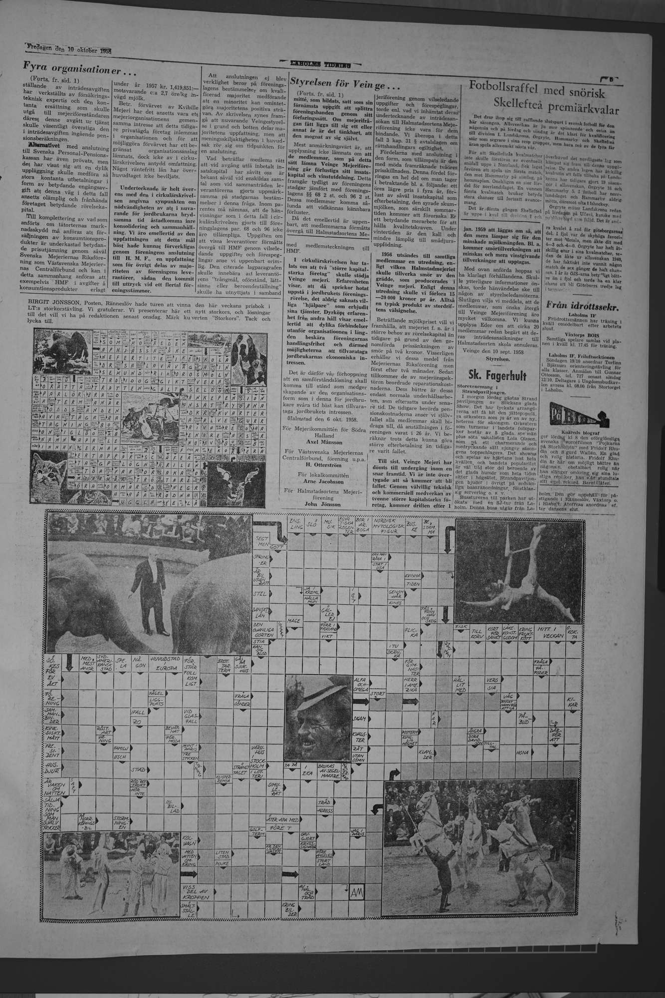 Laholms Tidning Fredag 10 oktober 1958, sida 5