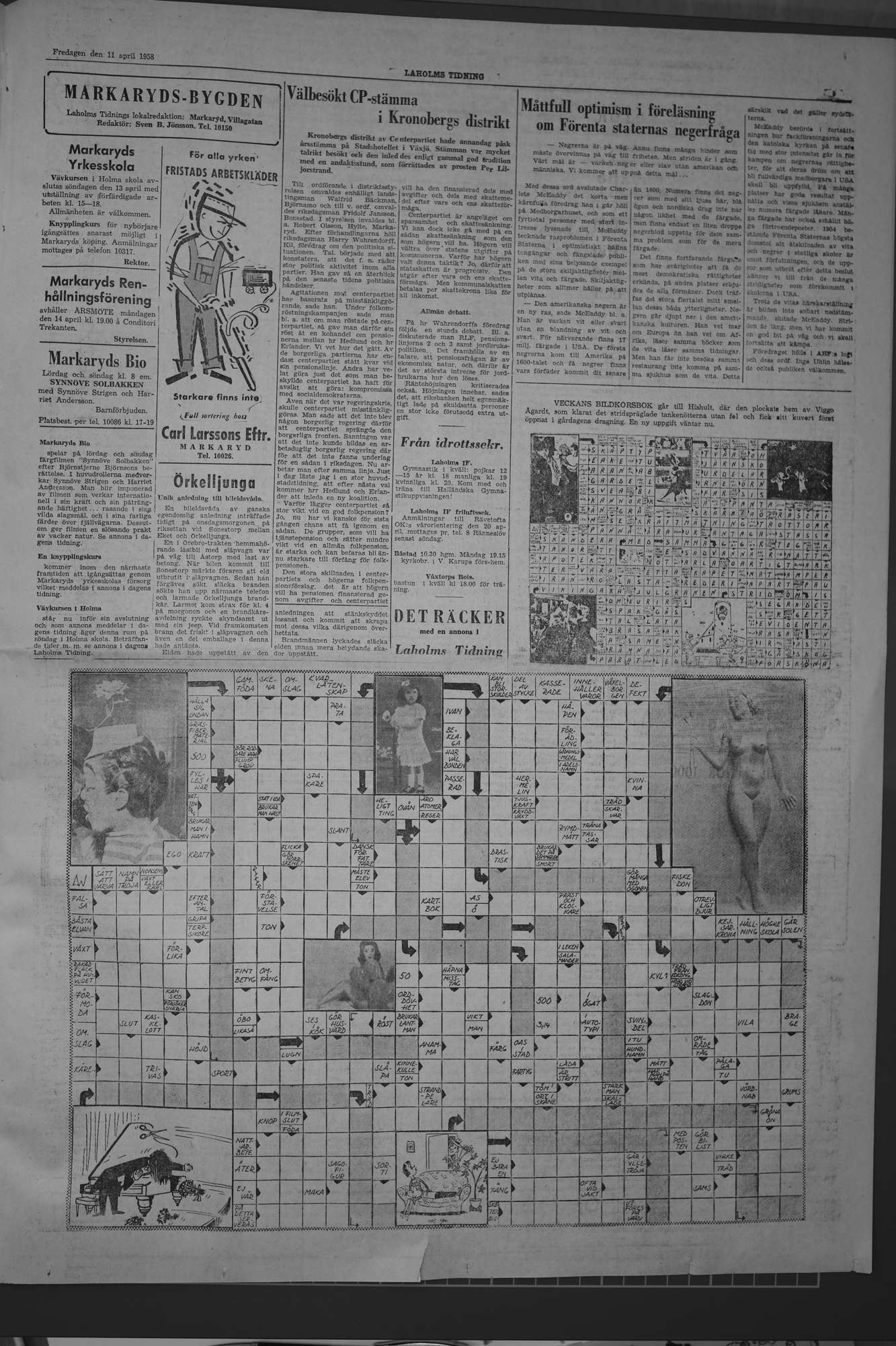 Laholms Tidning Fredag 11 april 1958, sida 5