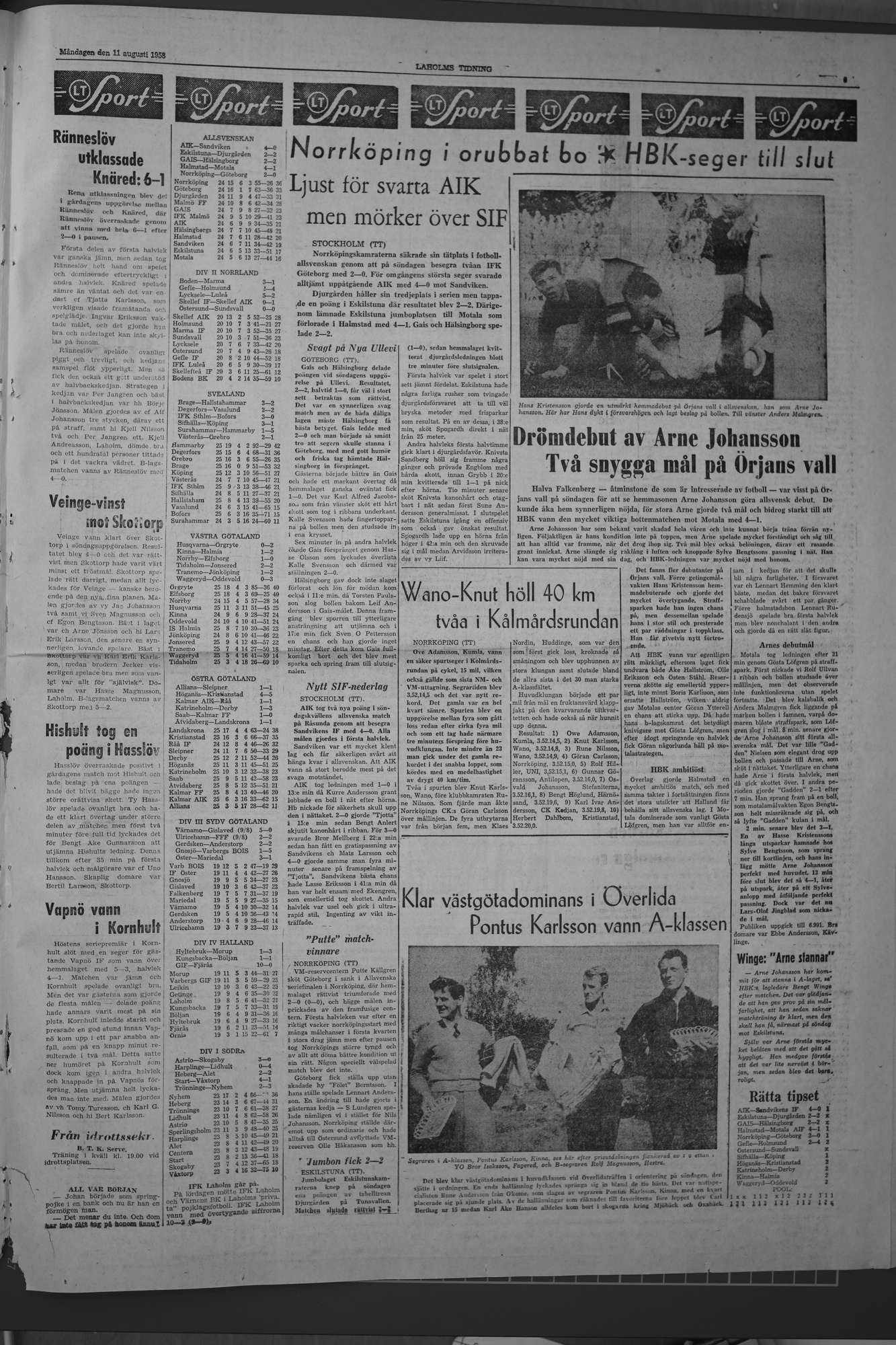 Laholms Tidning Måndag 11 augusti 1958, sida 5