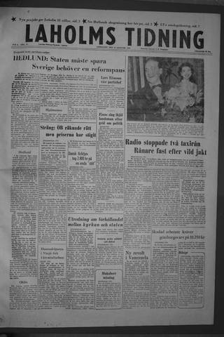 Förstasidan, Lördag 11 januari 1958