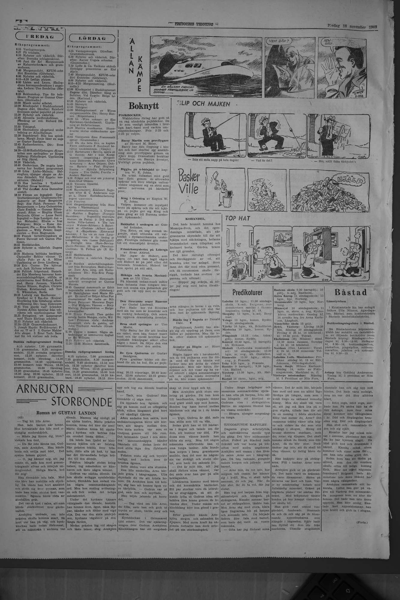 Laholms Tidning Fredag 18 november 1949, sida 6
