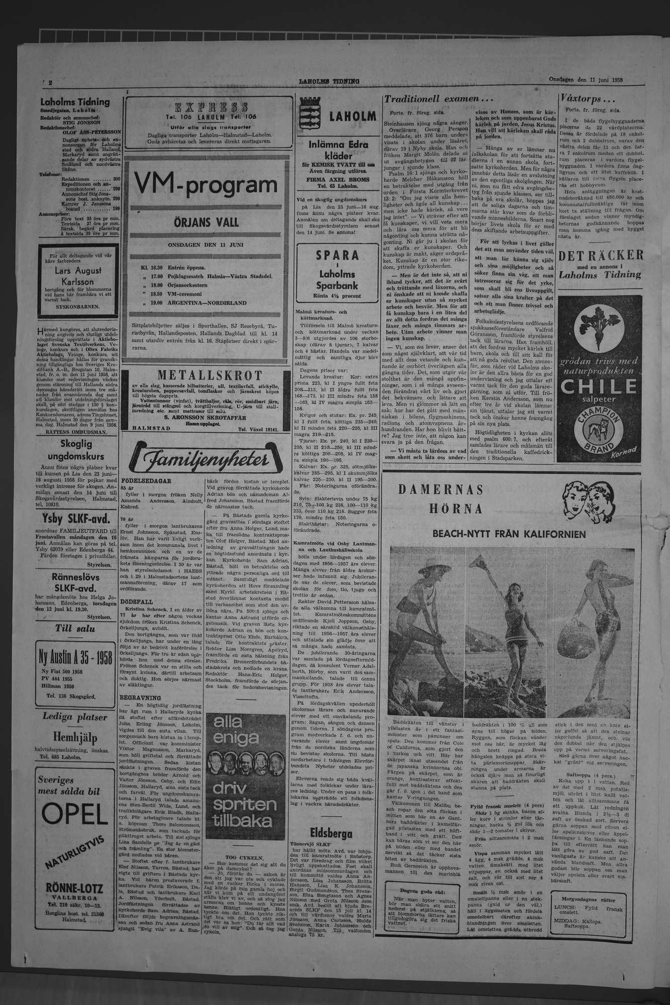 Laholms Tidning Onsdag 11 juni 1958, sida 2