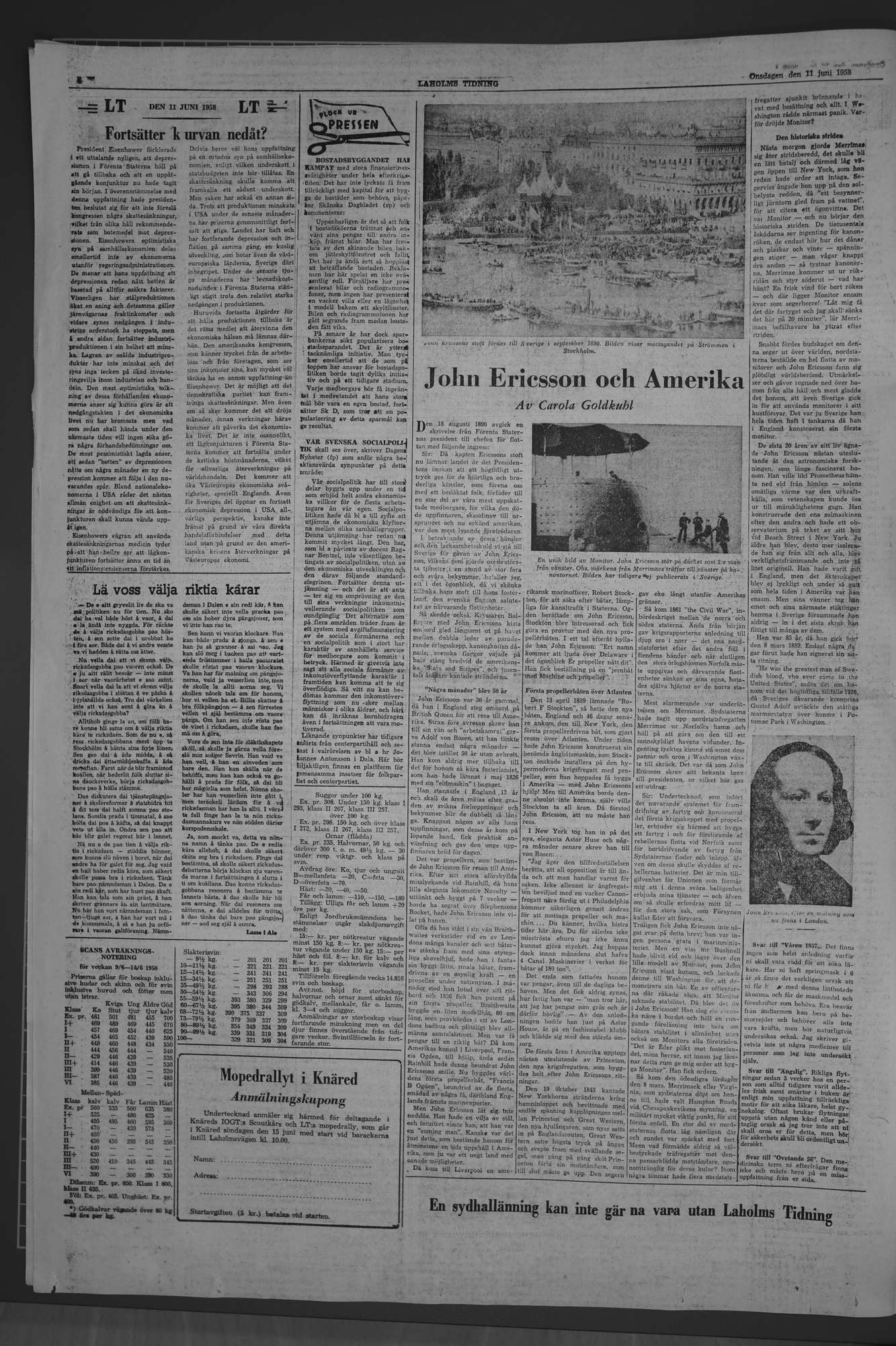 Laholms Tidning Onsdag 11 juni 1958, sida 4
