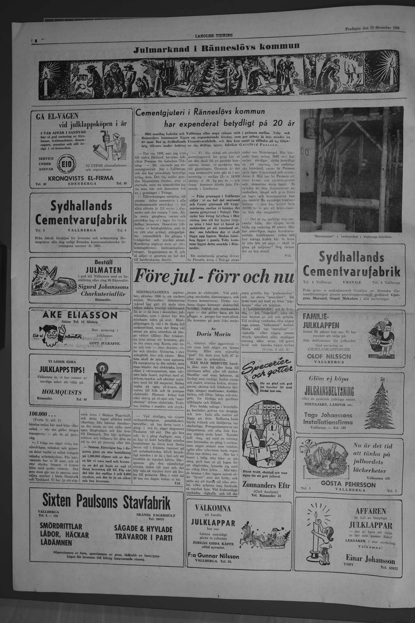 Laholms Tidning Fredag 12 december 1958, sida 4