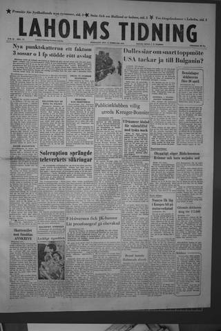 Förstasidan, Onsdag 12 februari 1958