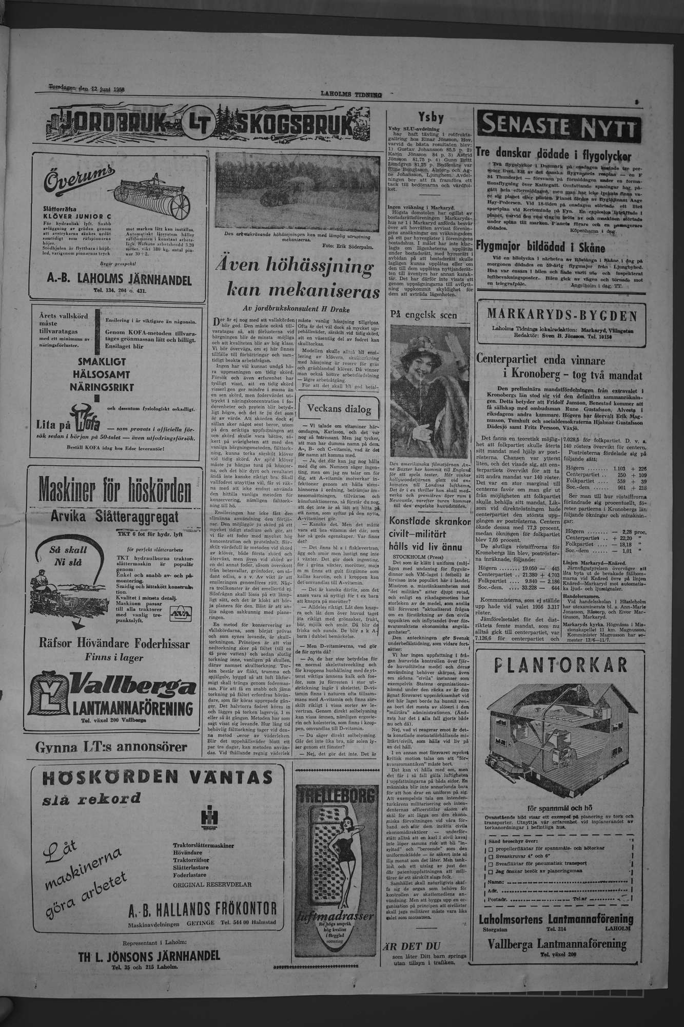 Laholms Tidning Torsdag 12 juni 1958, sida 3