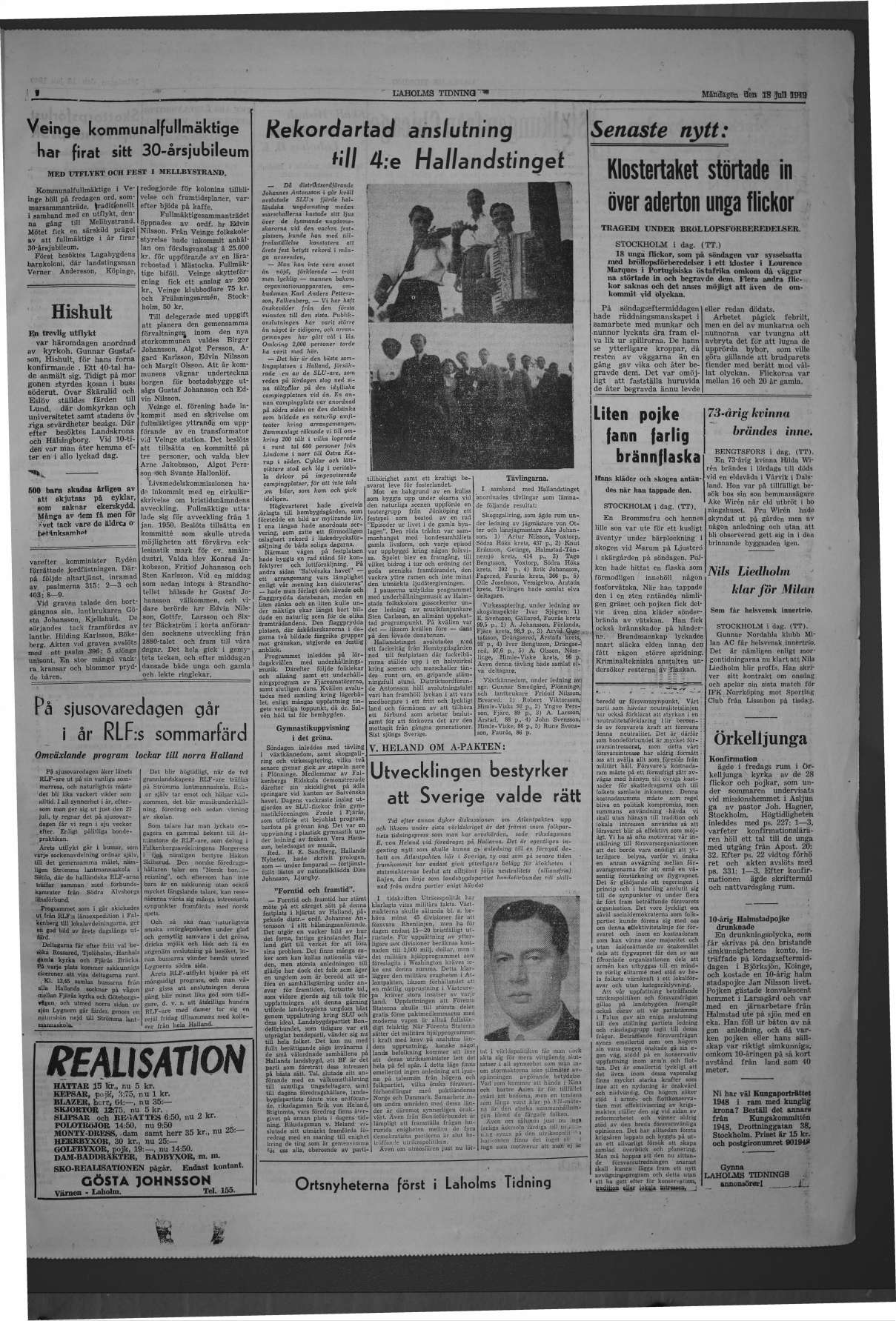 Laholms Tidning Måndag 18 juli 1949, sida 3
