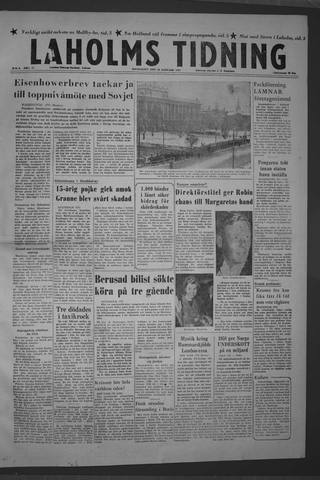 Förstasidan, Måndag 13 januari 1958