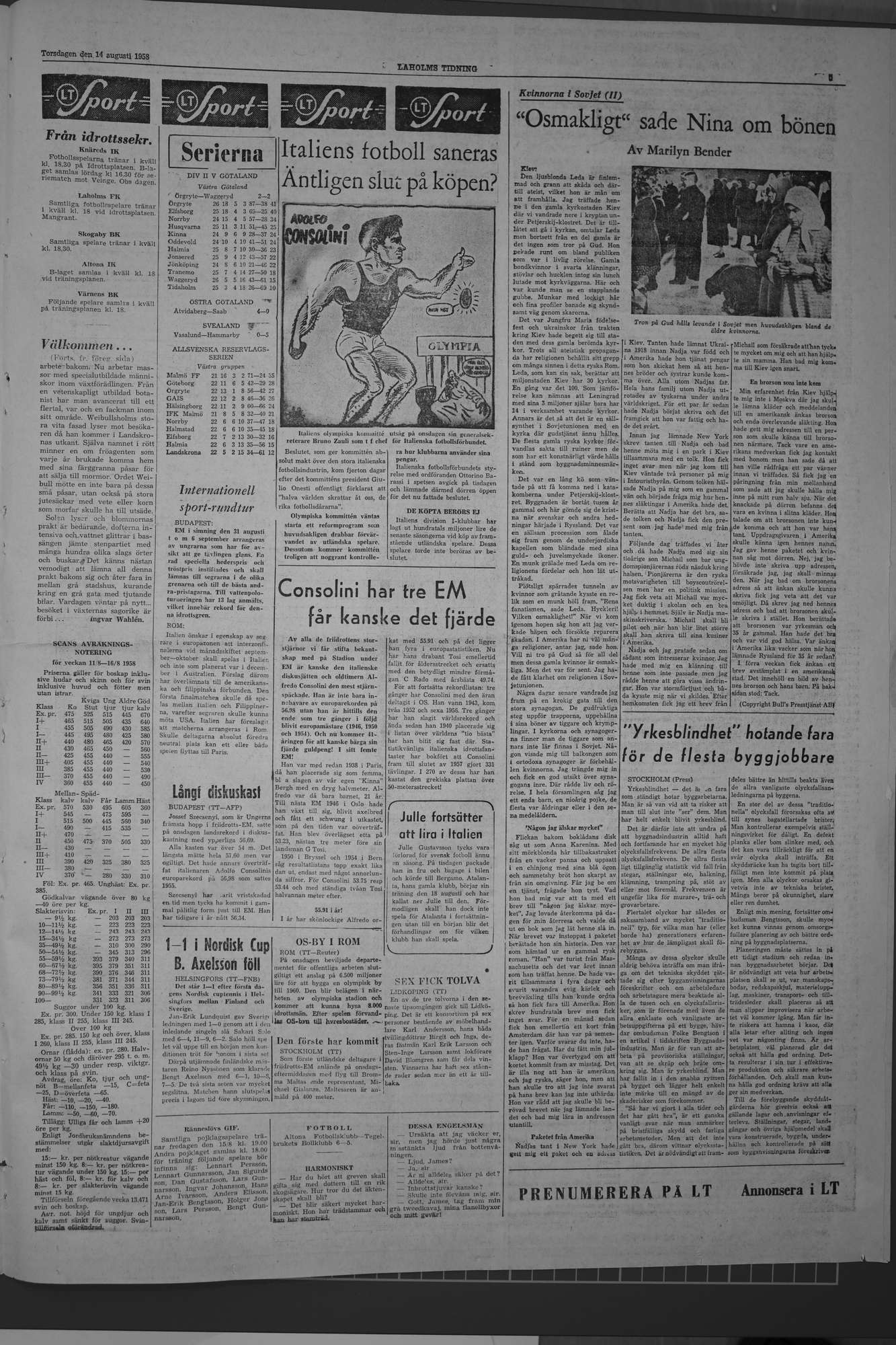 Laholms Tidning Torsdag 14 augusti 1958, sida 5