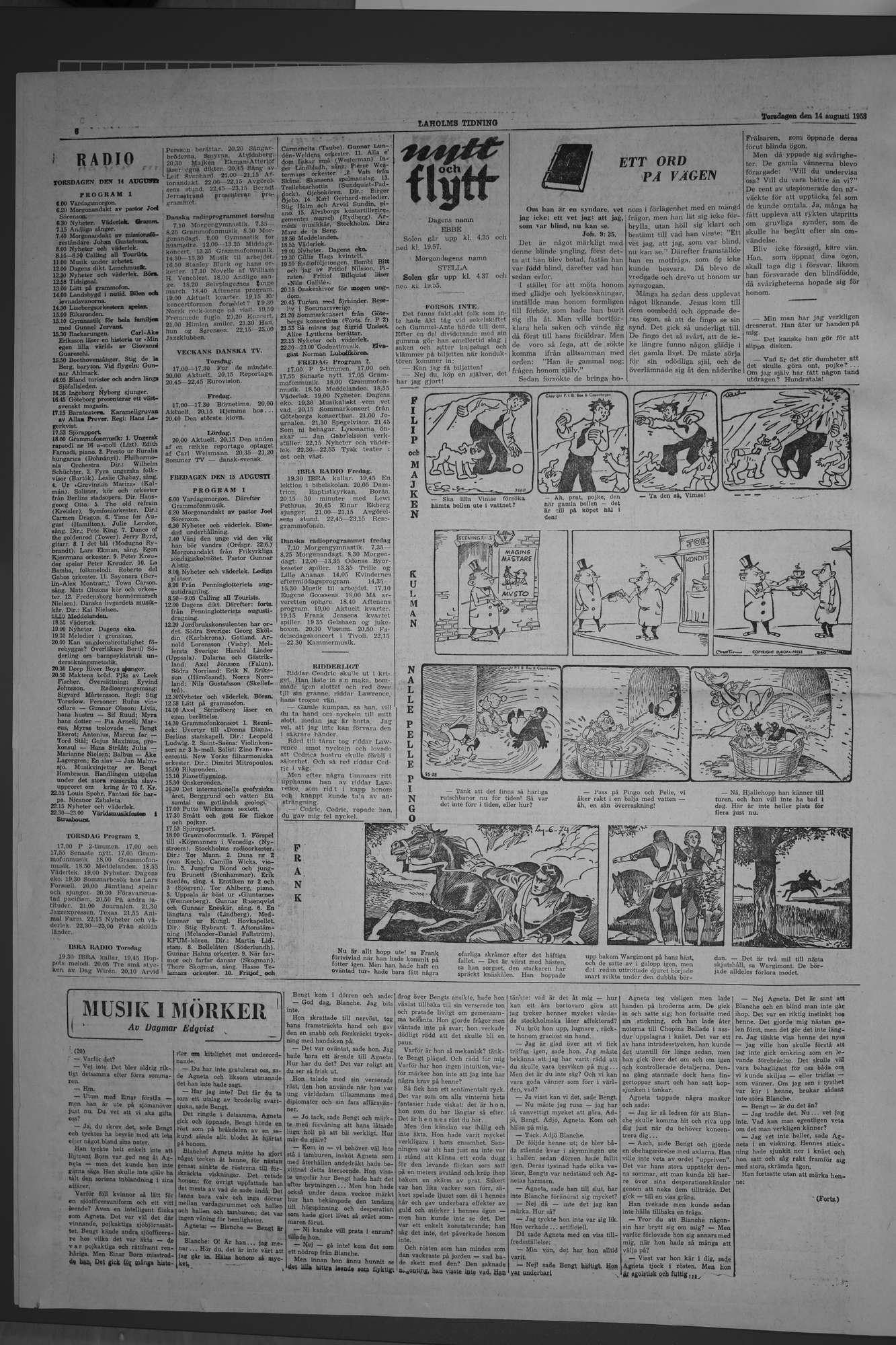 Laholms Tidning Torsdag 14 augusti 1958, sida 6