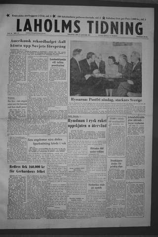 Förstasidan, Tisdag 14 januari 1958