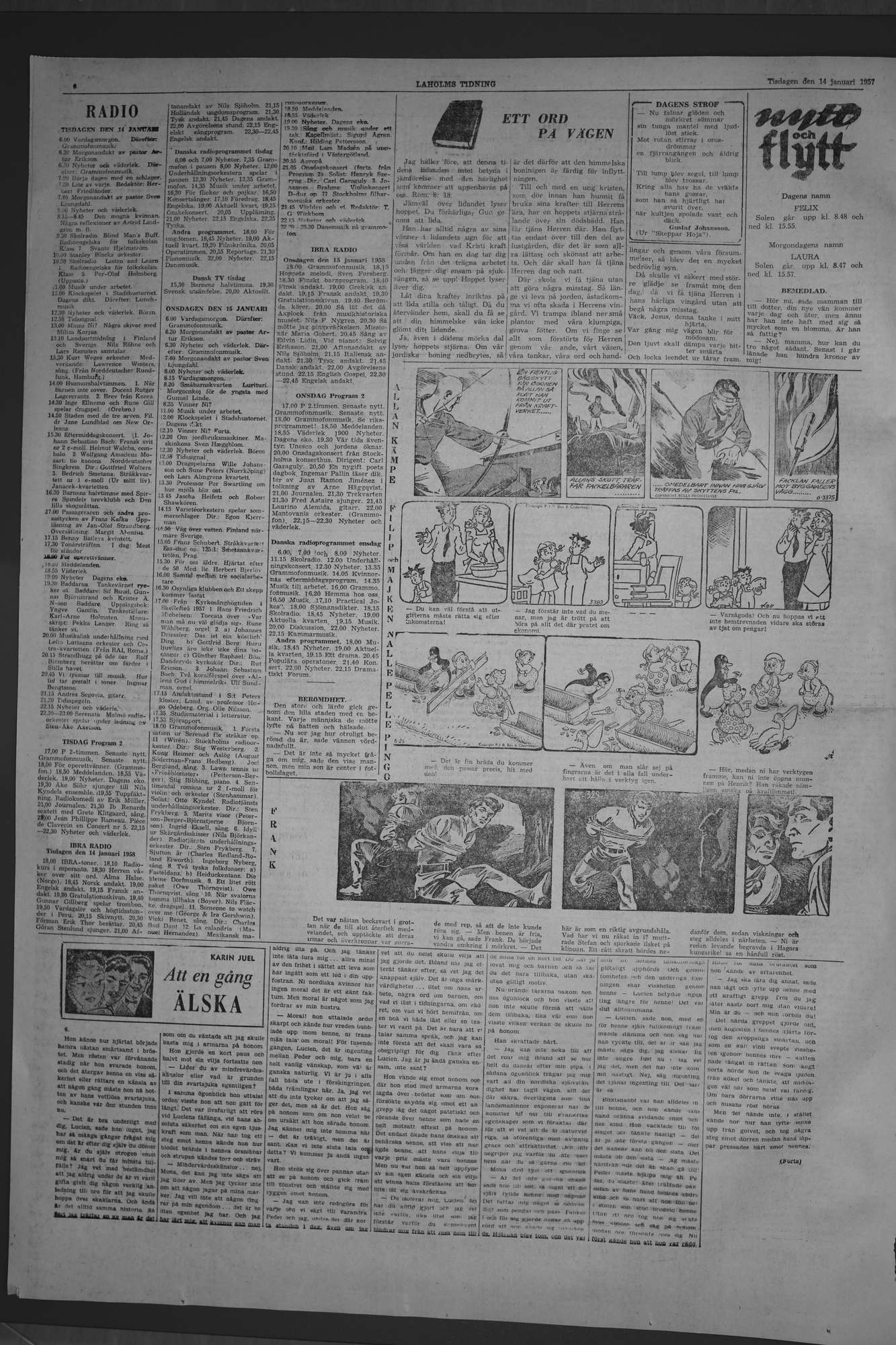 Laholms Tidning Tisdag 14 januari 1958, sida 6