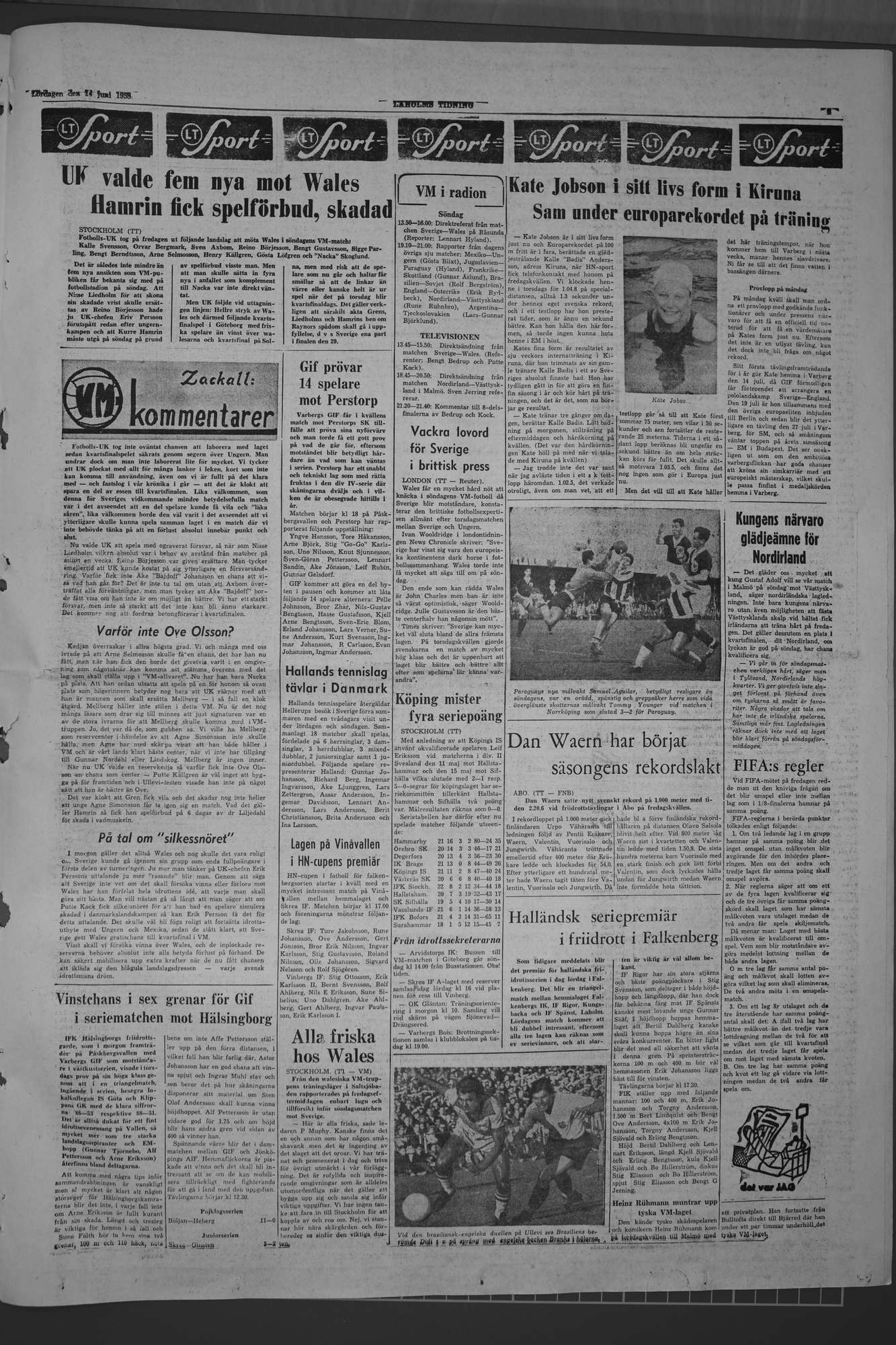 Laholms Tidning Lördag 14 juni 1958, sida 5
